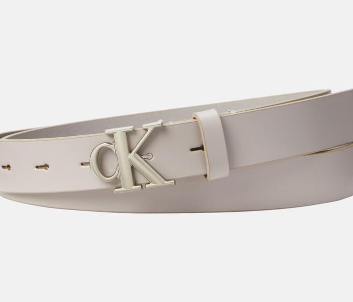 Actual product image Calvin Klein Monogram Plaque Buckle Belt (90)