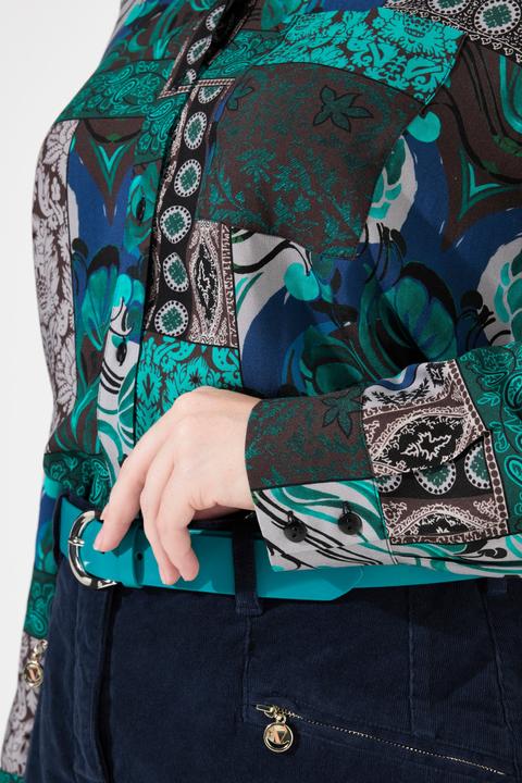 Actual product image Ulla Popken Mixed Country House Pattern Long Sleeve Button-Down Blouse (54)