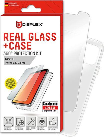 Produktbild Displex Real Glass, 2D Panzerglas + Handyhülle (1 Stück, Realme 12 Pro+, Apple iPhone 12)