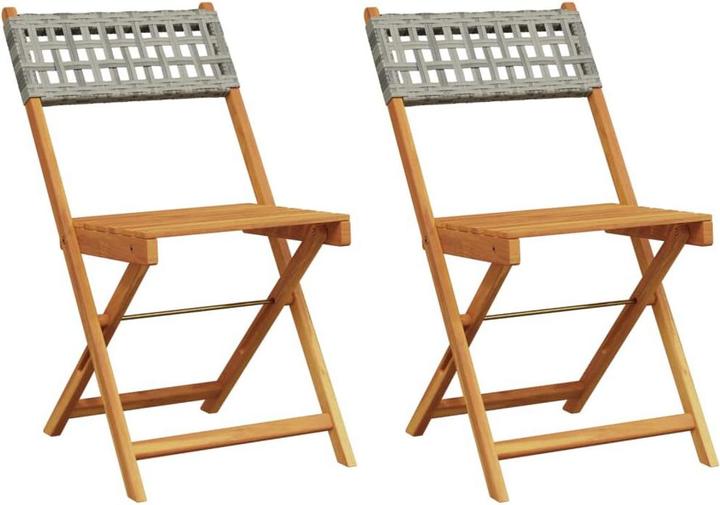 Produktbild VidaXL Bistrostühle 2 Stk. Akazie und Poly-Rattan