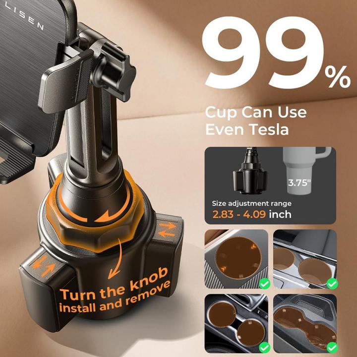 Actual product image Lisen Car Holder 4.5inch - 12.9inch, Black