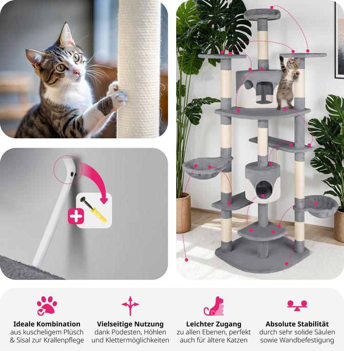 Immagine prodotto tectake Nelly (204 cm, Grigio/bianco)