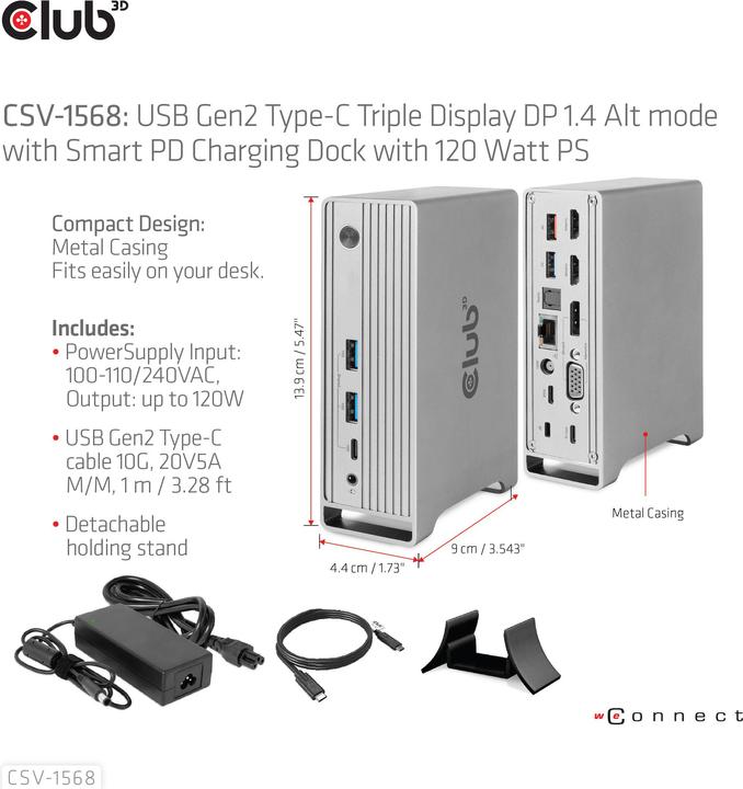 Immagine prodotto Club 3D CSV-1568 (USB-C, 13 porte)