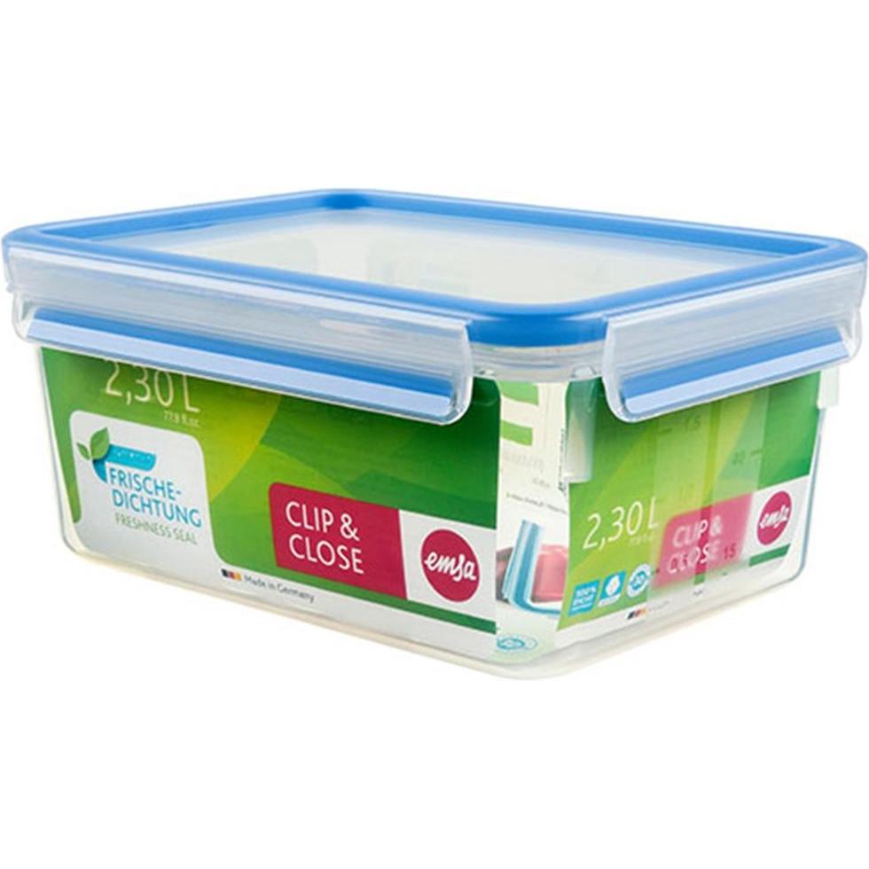 Emsa Clip & Close, Vorratsbehälter, Blau, Transparent