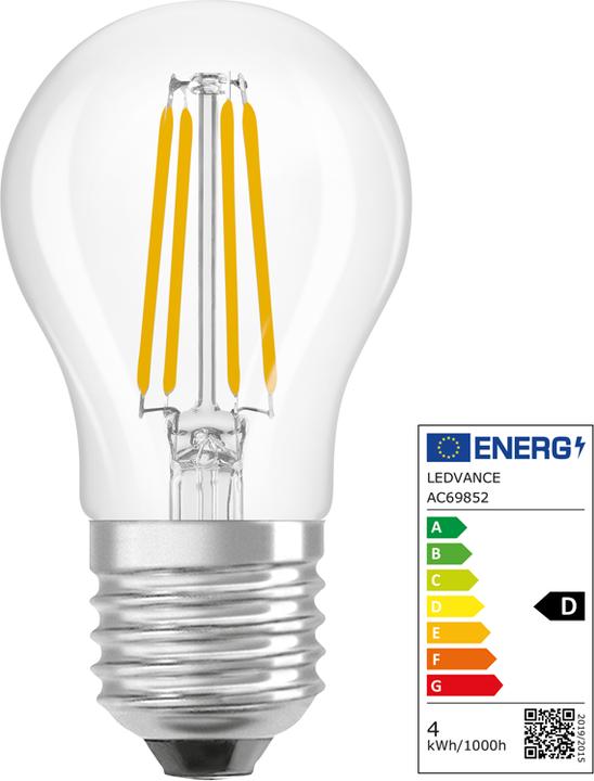 Actual product image Osram LED Superstar Classic P 40 Filament DIM 3.4W 840 Clear E27 (E27, 470 lm, 6 x)