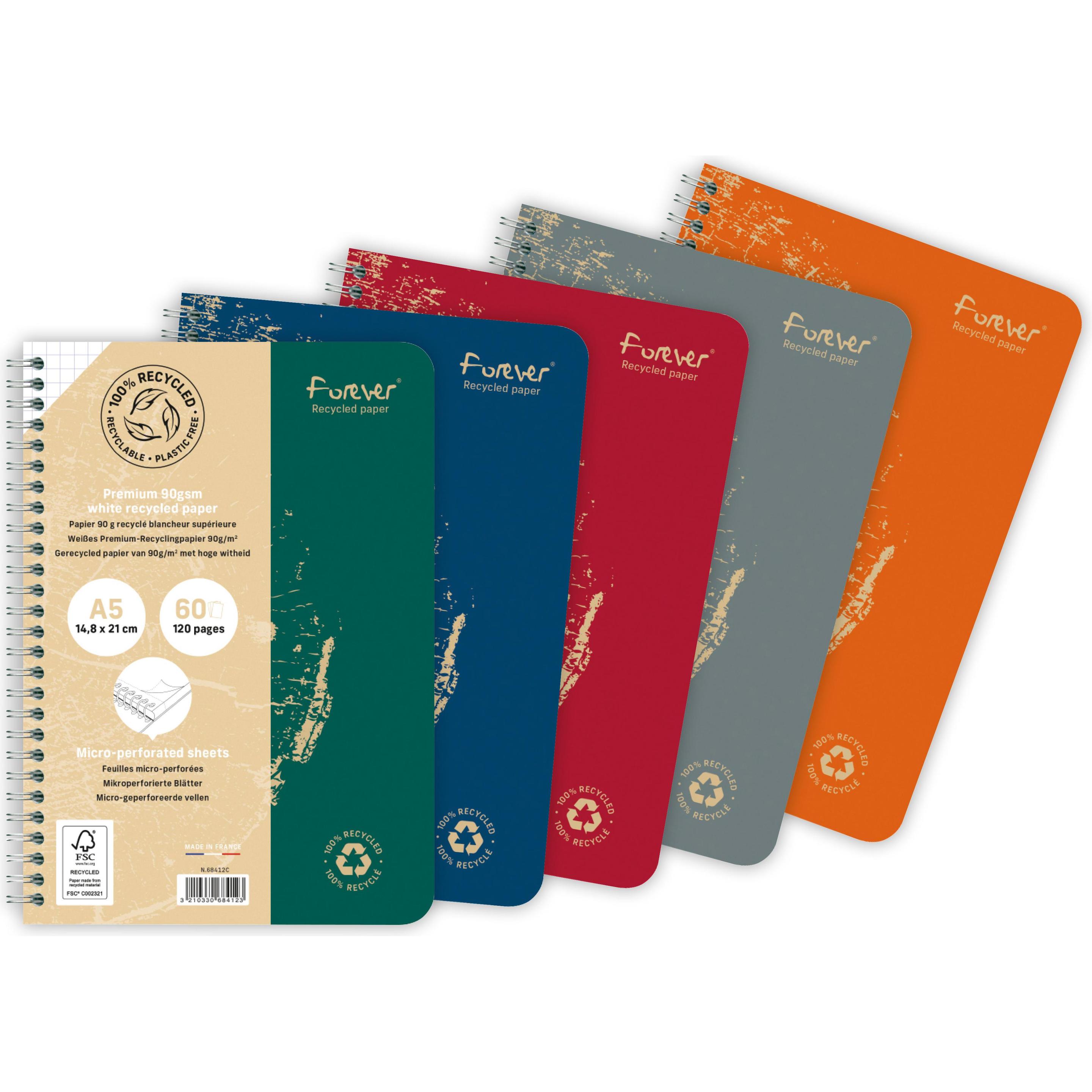Calligaphe, Heft + Block, Spiralheft Forever Premium (A5, Kariert, Harter Einband)