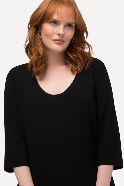 Produktbild Ulla Popken Shirt, tiefer Rundhalsausschnitt, 3/4 Arm (42, 44)