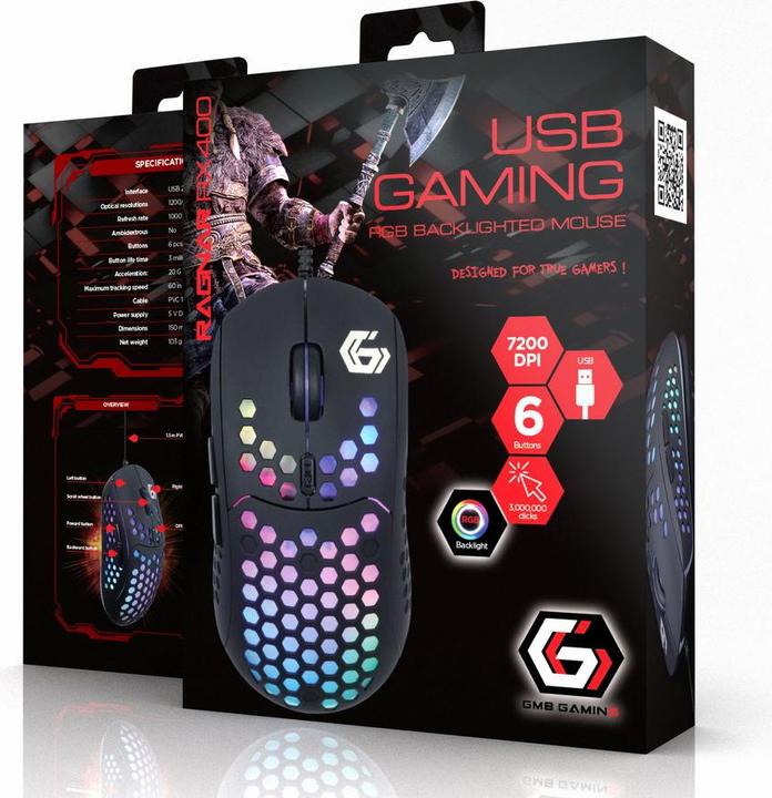 Image du produit Gembird Souris de jeu 6 boutons avec éclairage LED (Filaire)