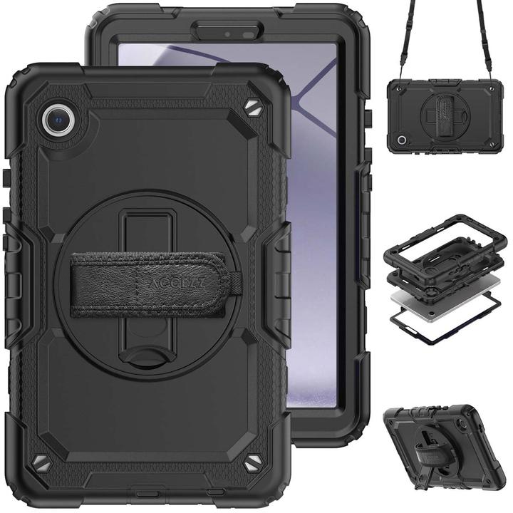 Accezz Rugged Backcover Shoulder Strap Samsung Galaxy Tab A9 8.7 inch - Zwart (Samsung Galaxy Tab A9)