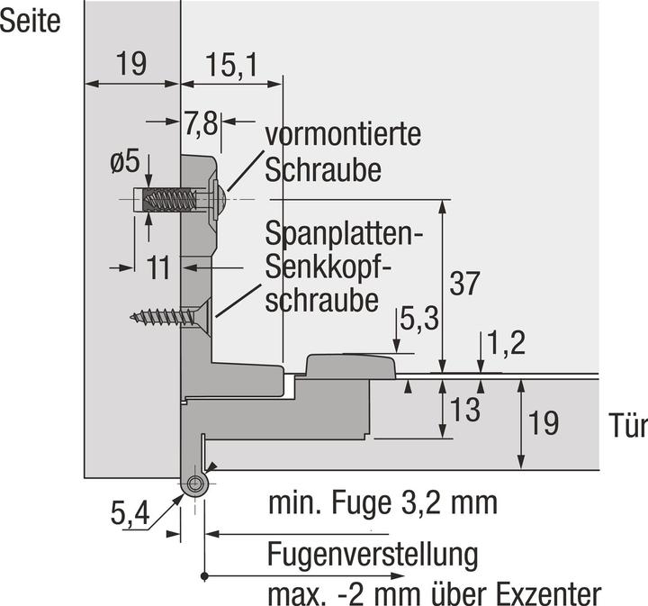 Produktbild Hettich Einachs-Innentopfbänder Selekta Pro 2000