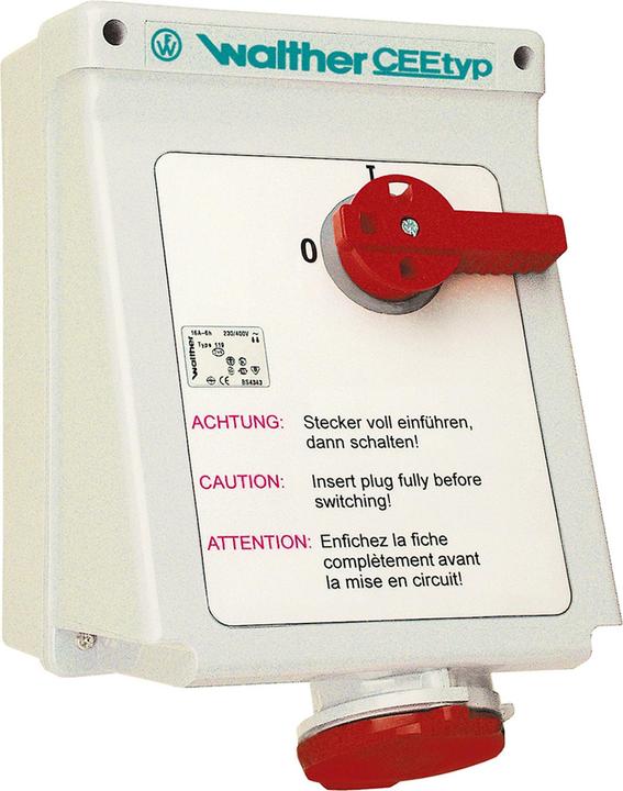 Produktbild Walther Werke WAL AE160 Wandsteckdose 5x63A 400V 50/60Hz 6h mit Schalter