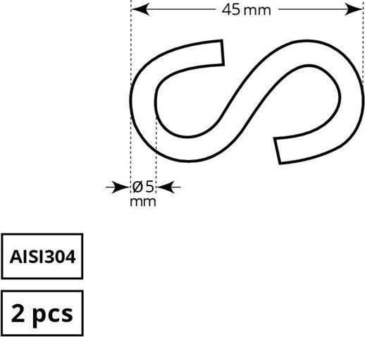 Actual product image Haushalt Stainless Steel S-Shaped Hook 5 mm 2d