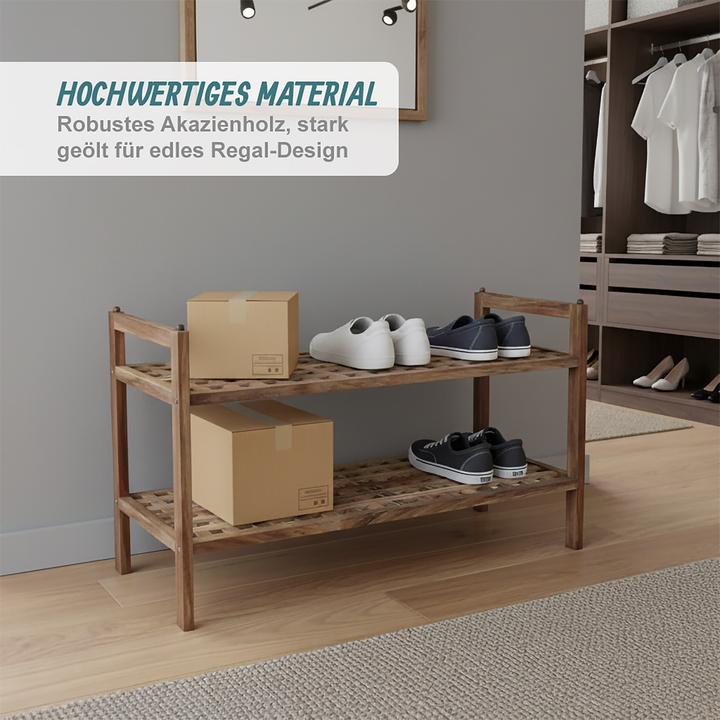 Produktbild Relaxdays Schuhregal Akazie (69 x 26 x 41 cm)