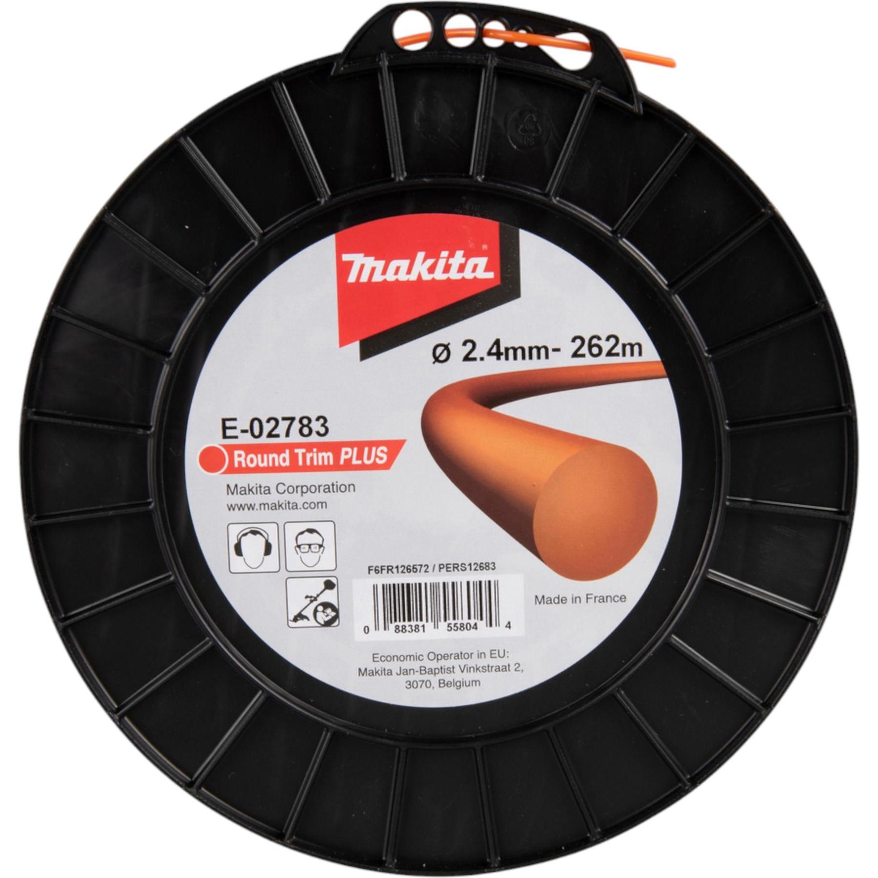 Makita, Zubehör Gartenmaschinen, Mähfaden rund 2,4mmx262m (Rasentrimmer, Trimmerfaden + Fadenspule)