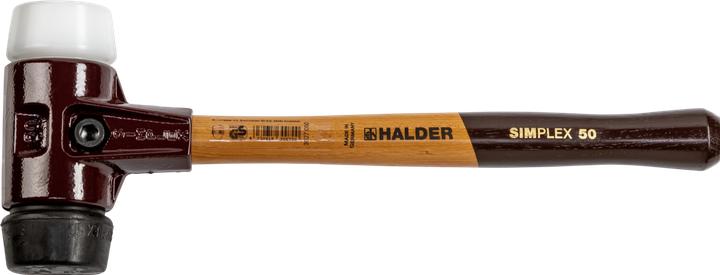 Actual product image Halder SIMPLEX soft-face hammer 50 RUBBER/SUPERPL. TE SIMPL (1105 g)