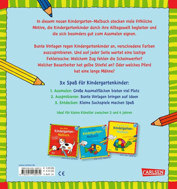 Actual product image The thick kindergarten coloring book: Outdoors on the road