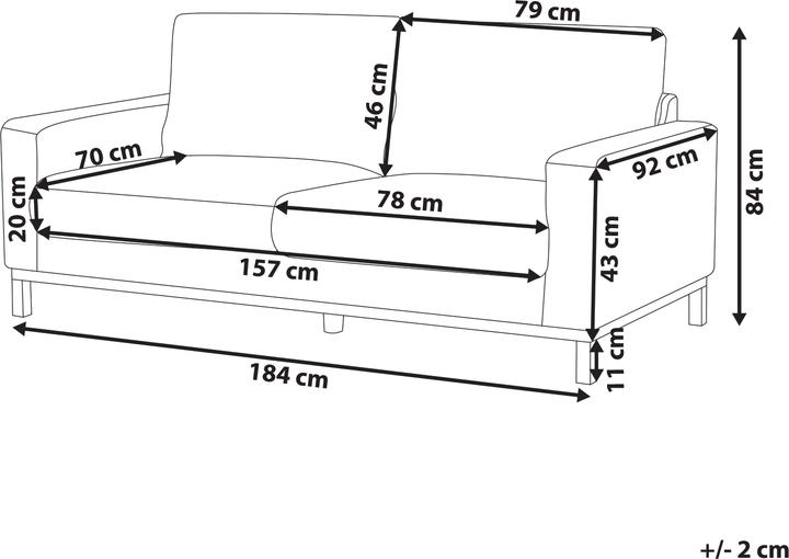 Produktbild Beliani Siggard (3-Sitzer)