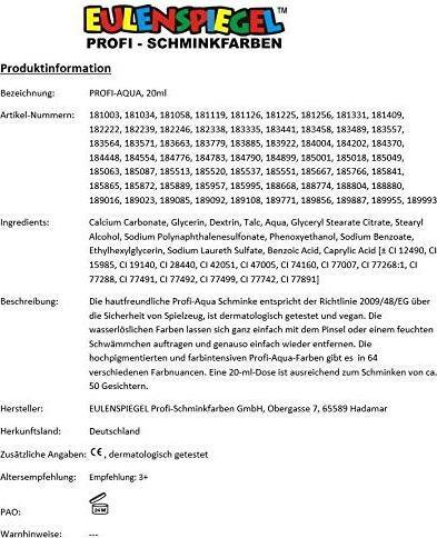 Actual product image Eulenspiegel Aqua make-up colour