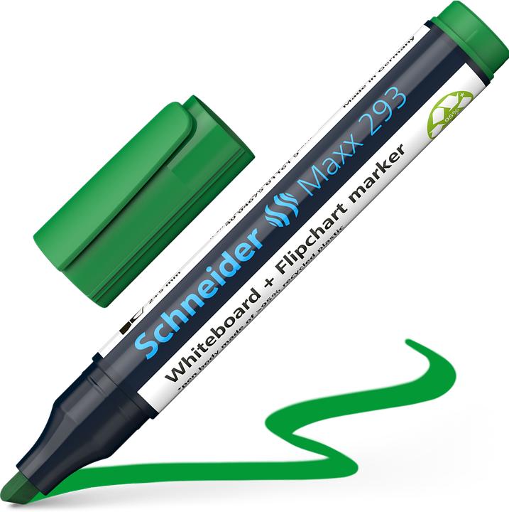 Actual product image Schneider Whiteboard/flipchart marker Maxx 293 2-5mm green wedge tip (1x)