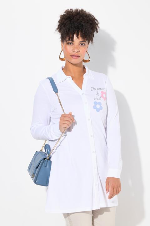 Produktbild Miamoda Jerseybluse, A-Linie, 3D-Blüten, Langarm (46)