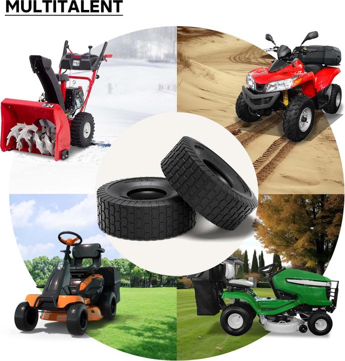 Produktbild Wiltec Reifen für den Aufsitzmäher 15x6.00-6 4pr mit Schlauch und geradem Ventil (Rasentraktor, Gartenmaschinen Ersatzteile)