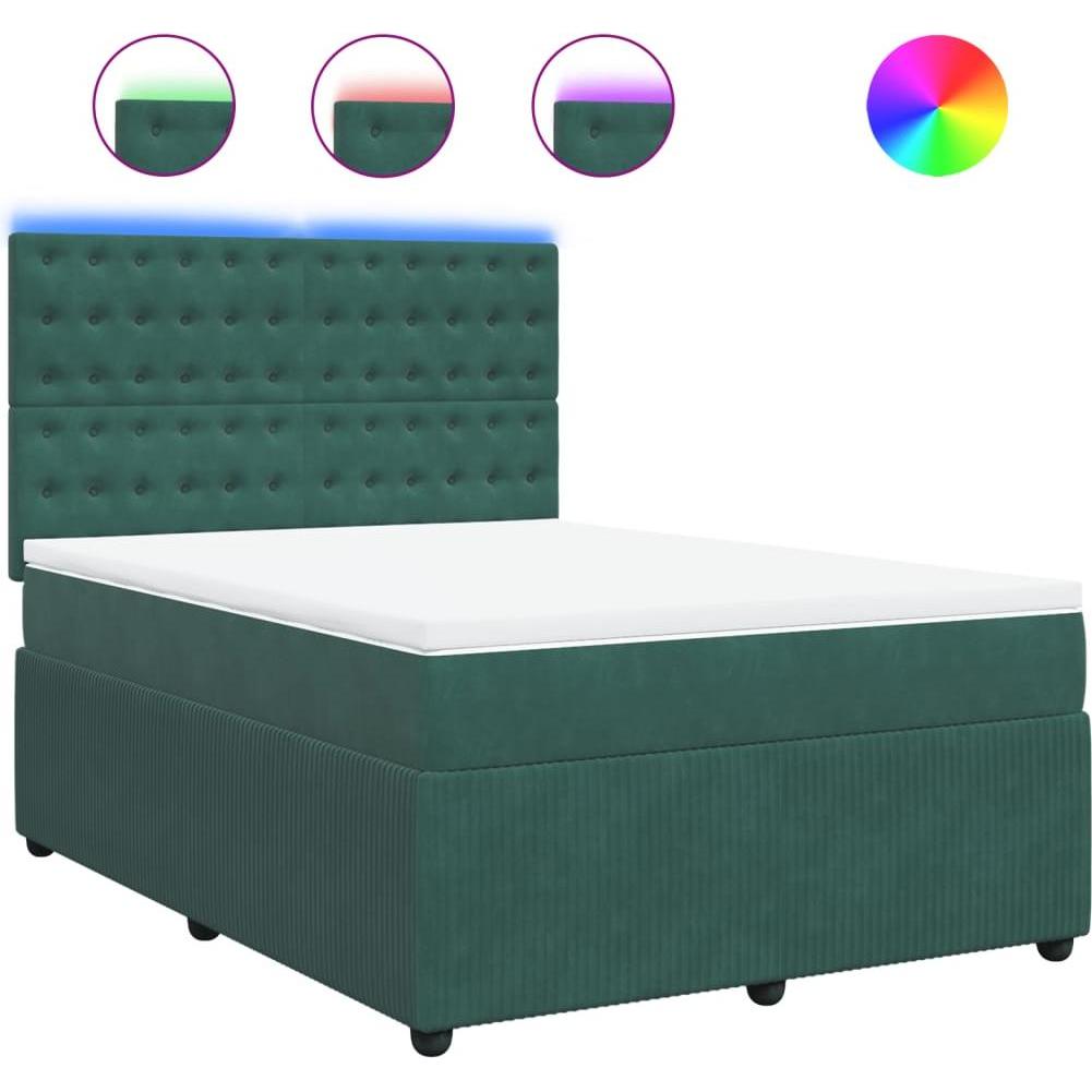 Thumbnail - VidaXL, Bett, Bo x springbett mit Matratze 160 x 200 cm Samt (160 x 200 cm)