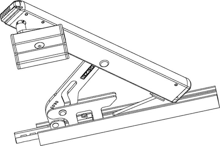 Actual product image Geze Skylight scissors OL 90 N with unhooking lock and sash bracket