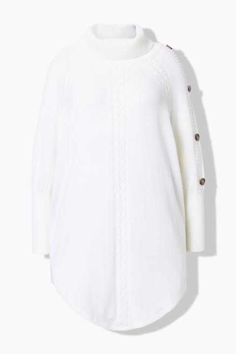 Produktbild Miamoda Pullover, Poncho-Style, Zopfmuster, Zipfelsaum (54)