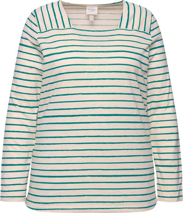 Immagine prodotto Ulla Popken Maglia con righe, scollo rettangolare, maniche lunghe e cotone biologico (50, 52)