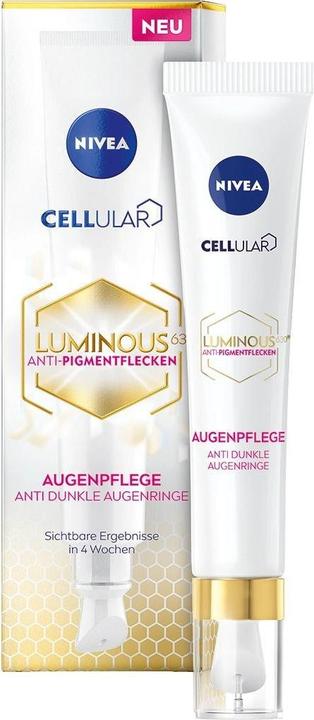 NIVEA Luminous630 Anti-Dunkle Augenringe Augencreme (Augenpflege Crème, Tag + Nacht, 15 ml)