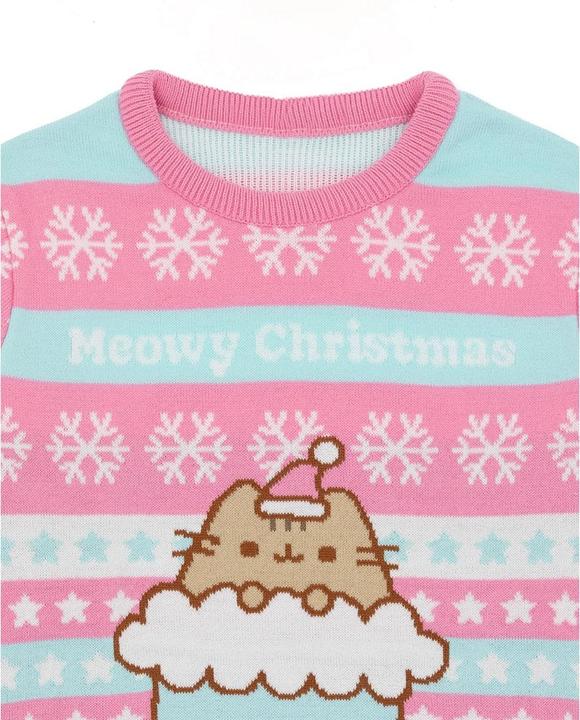 Immagine prodotto Pusheen Felpa natalizia a maglia per bambine (146, 152)