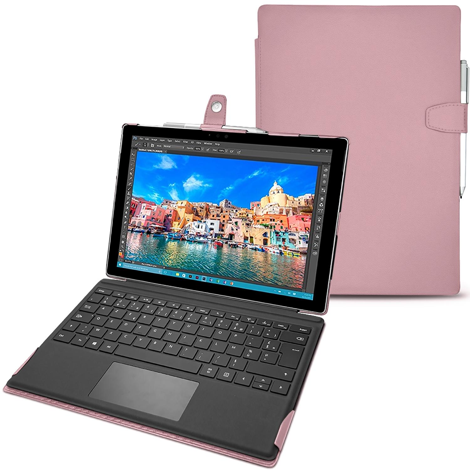 Noreve Lederschutzhülle (Microsoft Surface Pro 4), Tablet Hülle, Rosa
