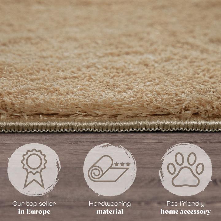 Produktbild TT Home Wohnzimmer Kurzflor Einfarbig Modernes Design Waschbar (220 x 160 cm)