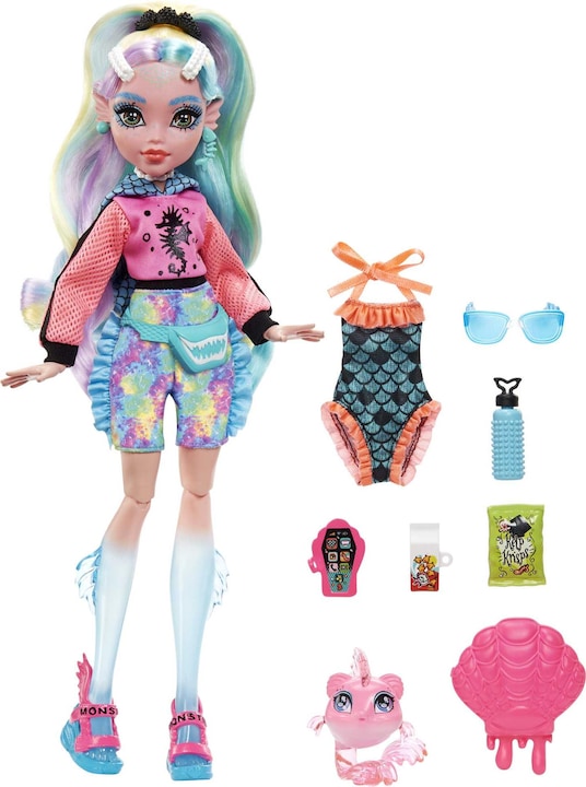 Image du produit Monster High Lagoona Blue Doll With Pet And Accessories (Poupée bleue avec animaux et accessoires)
