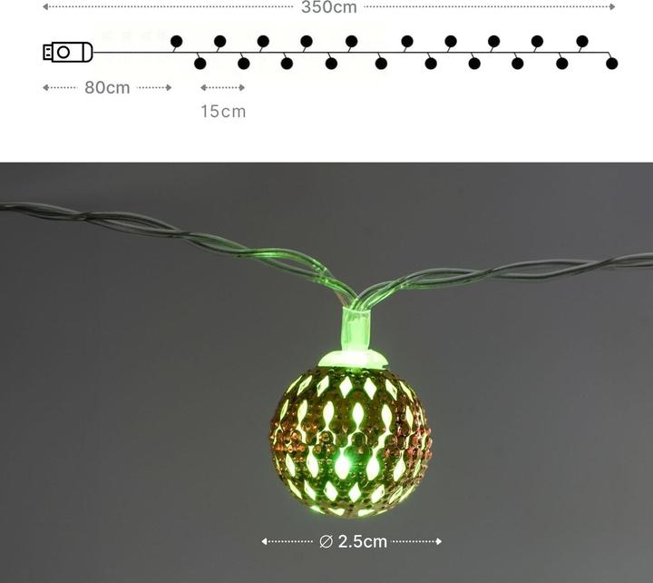 Produktbild Hermex Marokkanische LED Lichterkette 3.5m Orientalische Deko Beleuchtung (3.50 m)