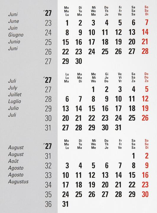 Immagine prodotto Biella Calendario da tavolo di 3 mesi (11 x 18 cm)