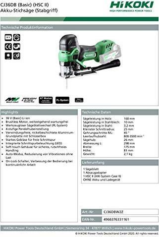 Produktbild Hikoki Akku Stichsäge