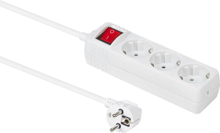Produktbild MicroConnect 3-way Schuko Socket 3M White (3x, CEE 7/3, 3 m)
