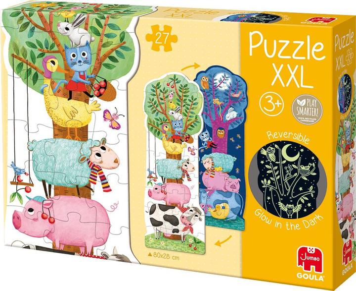 Produktbild Goula Puzzle XXL Glow in the Dark Bauernhof Reversibel 80 x 28 cm 27 Stücke (27 Teile)