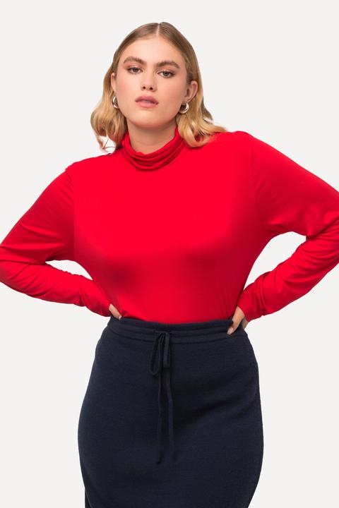 Produktbild Ulla Popken Shirt, Rollkragen, Classic, Raffung, Langarm (46, 48)
