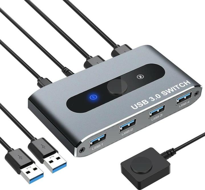 Techly Switch USB 3.0 2 ingressi 4 uscite