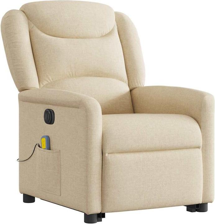 Immagine prodotto vidaXL Poltrona massaggiante elettrica con ausilio stand-up in tessuto crema