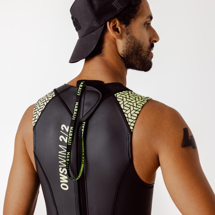 Image du produit Nabaiji Open water swimming wetsuit - Men's Neoprene LongJohn - 2/2 mm - black/green (2/2 mm, 48)