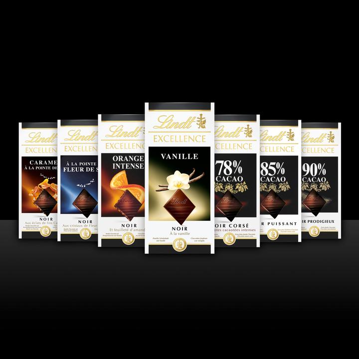 Actual product image Lindt Excellence dark vanilla chocolate bar (100 g)