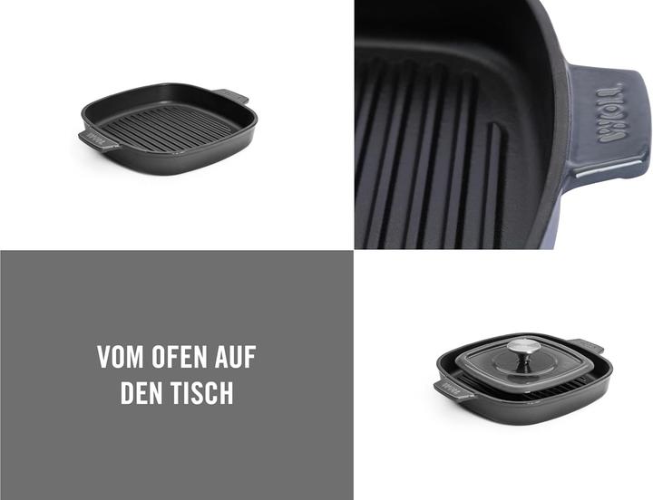 Image du produit Woll Grillpfanne Iron mit Steakpresse Carbon Grey (Poêle à grillades, Fonte)