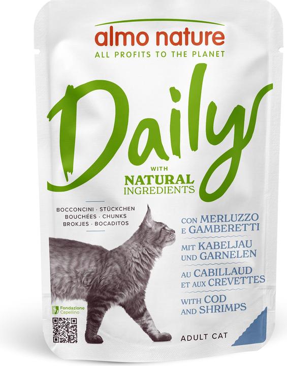 Produktbild Almo Nature Daily Menu Kabeljau & Garnelen (Adult, 1 Stk., 70 g)