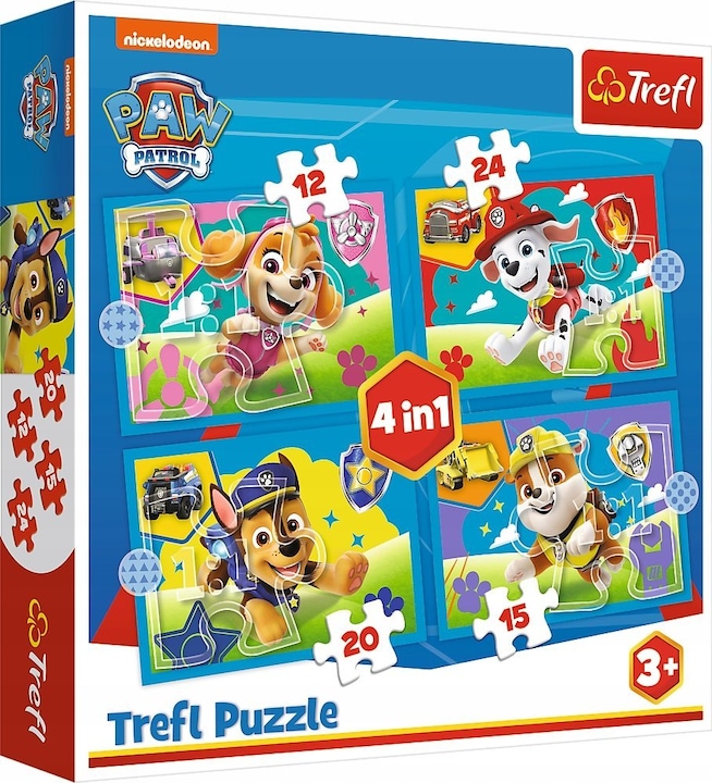 Productafbeelding Trefl 4 in 1 puzzel - PAW Patrol (24 onderdelen)