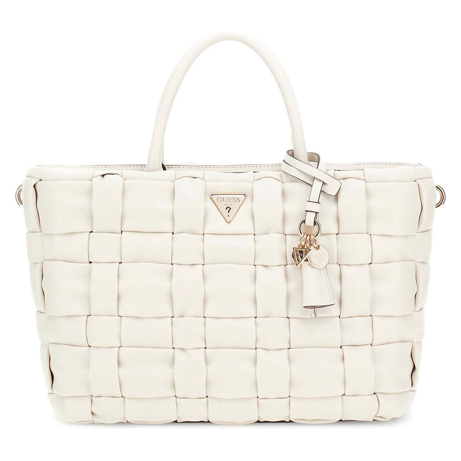 Guess, Damen, Handtasche, Marion Satchel, Beige