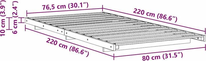 Immagine prodotto vidaXL Bettgestell (80 x 220 cm)