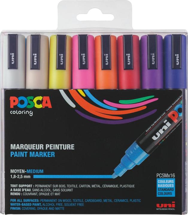 Image du produit Posca Marqueur PC-5M pointe ogive (Multicolore, 2.50 mm, 16 x)
